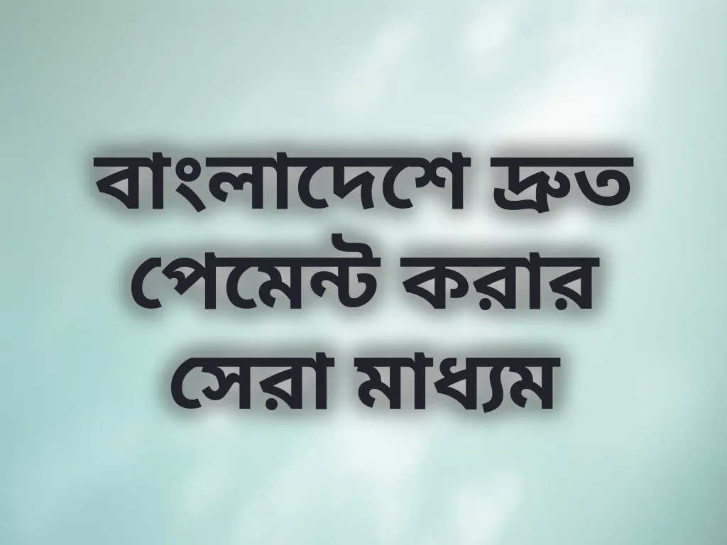 বাংলাদেশে দ্রুত পেমেন্ট করার সেরা মাধ্যম